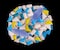 Make Market; 10" x 10" Indigo Flowers Mosaic Tray Kit by Make Market®; Category:Mosaic Kits; Image:5